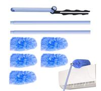 Panno in microfibra - Piumino regolabile a 180 gradi con manico telescopico, pulitore per bagnato o asciutto, coperta per pavimento auto, per ragnatele, per interni ed esterni