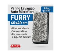 Panno Lavaggio Auto Microfibra Furry 40x40 Cm Lampa Supersoffice Alta Qualità...