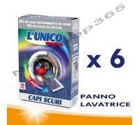 6 Confezioni (60 Fogli) L'unico Panno Lavatrice Formula Intensa Capi Scuri