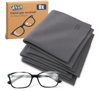 Panno Occhiali in Microfibra 8 Pezzi - Panno Pulizia Occhiali da Vista 20×20 cm Extra Morbido, Microfibra Panni Pulizia per Lenti, Schermi e Visione Chiara