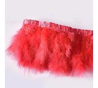 Panno per capelli di tacchino bordo pieno velluto piuma rosa fatto a mano fai da te colorato abbigliamento decorazione panno con gonna [12]