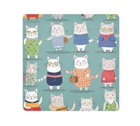 Panno per fotocamera con gatti bianchi e grigi, quadrati, magici, autoadesivi, per obiettivo della fotocamera, protezione antigraffio per obiettivi, borsa per il trucco, 35,1 x 35,1 cm, Multicolore,