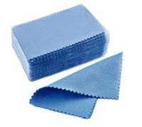 Panno per lucidare l'argento 50 pezzi di panno for lucidatura argento pulito, morbido e, for collane, anelli, gioielli, strumenti puliti(8x6 Dark Blue)