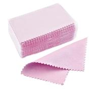panno per pulire argento 50 pezzi di panno for lucidatura argento pulito, morbido e, for collane, anelli, gioielli, strumenti puliti(10x6.3 Pink)