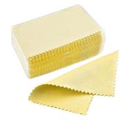 panno per pulire argento 50 pezzi di panno for lucidatura argento pulito, morbido e, for collane, anelli, gioielli, strumenti puliti(8x6 Yellow)