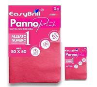 Panno Pink 50x50 cm Easybrill - easy brill panno Multiuso in Microfibra - Morbido, Ultra Assorbente e Riutilizzabile - Per Pulizia Casa, Cucina, Bagno e Superfici Delicate