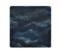 Panno protettivo per fotocamera, motivo marmo blu scuro, quadrato, magico, autoadesivo, per obiettivo, antigraffio, protezione per obiettivo, borsa per il trucco, 35 x 35 cm, Multicolore, 21.7x21.7in,