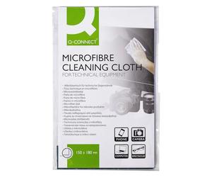 Panno pulizia in microfibra Q-Connect per occhiali-Cd-Dvd in busta richiudibile - KF32157A
