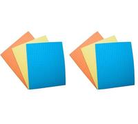 Panno spugna per pulizia prodotti da ufficio in cellulosa 18 x 16 cm, 3 pezzi colori assortiti/forniture e dispenser per pulizia e pulizia/tipo-cellulosa/colori assortiti (Confezione da 2)