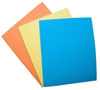 Panno spugna per pulizia prodotti da ufficio in cellulosa 18 x 16 cm, 3 pezzi colori assortiti/forniture e dispenser per pulizia e pulizia/tipo-cellulosa/colori assortiti