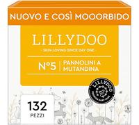 Pannolini a mutandina LILLYDOO - Taglia 5 (11-16 kg), pacco scorta (132 unità) nuove tasche pipì e pupù, massima protezione, 0% profumi e lozioni, per pelli sensibili, dermatologicamente testati