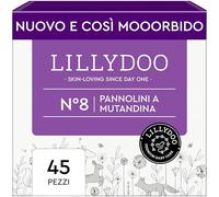 Pannolini a mutandina LILLYDOO -Taglia 8 (17+ kg), pacco scorta (45 unità) nuove tasche pipì e pupù, massima protezione, 0% profumi e lozioni, ideali per pelli sensibili, dermatologicamente testati