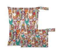 Pannolini di stoffa riutilizzabili con motivi animali per cani, con 2 tasche con cerniera, borsa da viaggio impermeabile, spiaggia, piscina, sacca da palestra per costumi da bagno bagnati, articoli da