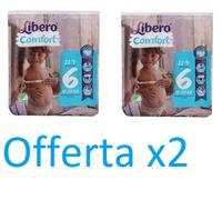 Pannolini Libero Comfort 6 per Bambini 13-20kg - 22 Pezzi Offerta 2 confezioni