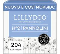 Pannolini LILLYDOO delicati sulla pelle - taglia 2 (4-8 kg), pacco scorta (204 unità), protezione contro le fuoriuscite, morbidi, senza profumi & lozioni e dermatologicamente testati