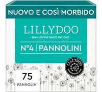 Pannolini LILLYDOO delicati sulla pelle - taglia 4 (9-14 kg), pacco scorta (75 unità), protezione contro le fuoriuscite, morbidi, senza profumi & lozioni e dermatologicamente testati