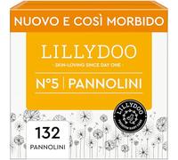 Pannolini LILLYDOO delicati sulla pelle - taglia 5 (11-16 kg), pacco scorta (132 unità), protezione contro le fuoriuscite, morbidi, senza profumi & lozioni e dermatologicamente testati