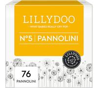 Pannolini LILLYDOO delicati sulla pelle - taglia 5 (11-16 kg), pacco scorta (76 unità), protezione contro le fuoriuscite, morbidi, senza profumi & lozioni e dermatologicamente testati
