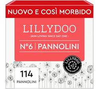 Pannolini LILLYDOO delicati sulla pelle - taglia 6 (13+ kg), pacco scorta (114 unità), protezione contro le fuoriuscite, morbidi, senza profumi & lozioni e dermatologicamente testati
