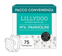 Pannolini LILLYDOO, taglia 4 (9+ kg), 75 pz, delicati sulla pelle | Extra morbidi, 0% profumi e lozioni, dermatologicamente testati: assicurano un'ottima protezione dalle fuoriuscite.