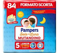 PANNOLINI MUT JUNIOR TAGLIA 5 12-18 KG 84 PEZZI SOLE E LUNA ASSORBENTI