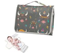 Pannolini riutilizzabili per bambini con tasca in tessuto stile boho divertente bufalo impermeabile fasciatoio con cuscino integrato cambiadores de pa?ales para Bebes