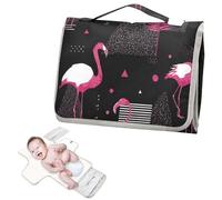 Pannolini riutilizzabili per la pipì con tasca in tessuto con fenicottero neve rosa e nero portatile fasciatoio con cuscino integrato cambiador de pa?ales para Bebes
