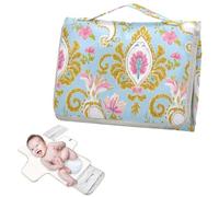 Pannolini riutilizzabili per la pipì con tasca in tessuto da viaggio, fasciatoio per neonati e ragazzi, motivo cachemire floreale alla moda retrò oro blu