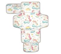 Pannolini riutilizzabili per la pipì con tasca in tessuto per fasciatoio, per bambine e bambini, con unicorni, nuvole, stelle, bianco