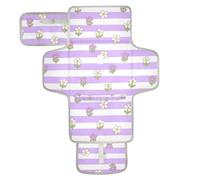 Pannolini riutilizzabili per pipì con tasca in tessuto e fiori a righe bianche e viola per neonati per ragazze e ragazzi cambiador de pa?ales para Bebes