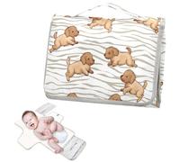 Pannolino riutilizzabile con tasca in tessuto carino cartone animato cuccioli marroni cani zebre strisce fasciatoio portatile per mamme, papà cambiadores de pa?ales para Bebes