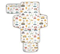 Pannolino riutilizzabile fasciatoio con tasca in tessuto portatile fasciatoio con cuscino incorporato Carino Cartoon Cars giallo