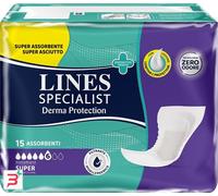 PANNOLONE PER INCONTINENZA LINES SPECIALIST DERMA PROTECTION SAGOMATO ANATOMICO SUPER 15 PEZZI