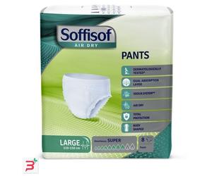 PANNOLONE SOFFISOF AIR DRY PANTS LARGE 110-150CM ASSORBENZA SUPER 8 PEZZI