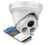 PANOEAGLE Telecamera di sicurezza IP PoE da 5 MP con audio/microfono, 5 MP a 30 fps, rilevamento uomo/veicolo, visione notturna IR da 29,9 m, obiettivo grandangolare da 2,8 mm, impermeabile IP67