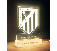 Panorama Calcio Lampada Led Atlético de Madrid 15x22 cm - Lampade Notturna di Metacrilato - Lampada USB Luce Led - Lampadario Cameretta Bambino - Regali Personalizzati e Originale