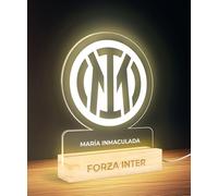 Panorama Calcio Lampada Led Inter de Milan 15x22 cm - Lampade Notturna di Metacrilato - Lampada USB Luce Led - Lampadario Cameretta Bambino - Regali Personalizzati e Originale