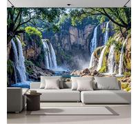Panorama Carta da Parati Murale 200Lx140A cm, Parati Murali Cascata Nel Canyon, Murales Naturale Realistico, Poster con Effetto 3D Decorazione Soggiorno Camera Letto Sala Ufficio