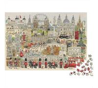 Panorama di Londra Puzzle 1000 Pezzi Carta per Adulti Edifici storici britannici Scena urbana classica Puzzle per Famiglia Decorazione Regalo 38x26cm/1000pcs