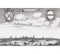 Panorama di Munster Germania a metà del XVII secolo Dopo un'opera di Dancker Danckerts. Stampa poster di Ken Welsh (19 x 12)
