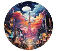 Panorama Notturno Cittadino Puzzle 1000 Pezzi Rotondo Puzzle per Adulti Luci della Città