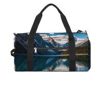 Panorama of The Lake Louise Mountains, borsa da palestra per uomo e donna, impermeabile, da viaggio, leggera, per viaggi, sport, colore bianco, taglia unica