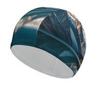 Panorama of The Lake Louise Mountains, cuffia da nuoto unisex per adulti, antiscivolo, comoda e durevole, facile da indossare e togliere, impermeabile, mantiene i capelli asciutti