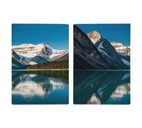 Panorama of The Lake Louise Mountains, porta passaporto, ultra sottile, in pelle PU, organizer per documenti da viaggio, compatto, di alta qualità, internazionale, per donne e uomini
