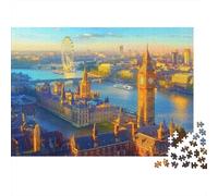 Panorama Parlamento di Londra Puzzle 1000 Pezzi Gioco di Puzzle 1000 Pezzi Carta per Adulti Tramonto Paesaggio Urbano Relax Decorazione Regalo Famiglia 38x26cm/1000pcs