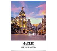 Panorama Poster Stampe da Parete Madrid con Messaggio 35 x 50 cm - Stampato su Carta 250gr - Quadri Moderni Soggiorno
