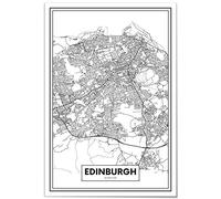 Panorama Poster Stampe da Parete Mappa di Edimburgo 21x30 cm - Stampato su Carta 250gr - Quadri Moderni Soggiorno