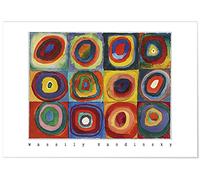 Panorama Poster Stampe da Parete Wassily Kandinsky Studio del Colore di Quadrati e Cerchi 30x21 cm - Stampato su Carta 250gr - Quadro Decorativo