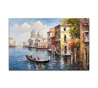 Panorama Quadro su tela,Italia Paesaggio di Venezia Città d'acqua Stampa della natura su tela,Quadro Paesaggio,Quadri su Tela per la decorazione della parete 80x120cm(32x48in) Senza cornice