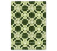 Panorama Tappeto in Vinile - Tappeti in PVC Grandi - Tappeto da Cucina, Corridoio e Soggiorno - Modello Linares Verde 100x140 cm